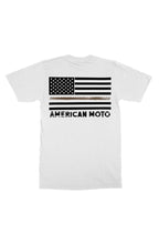 Load image into Gallery viewer, gildan 5000-american moto-moto flag in black